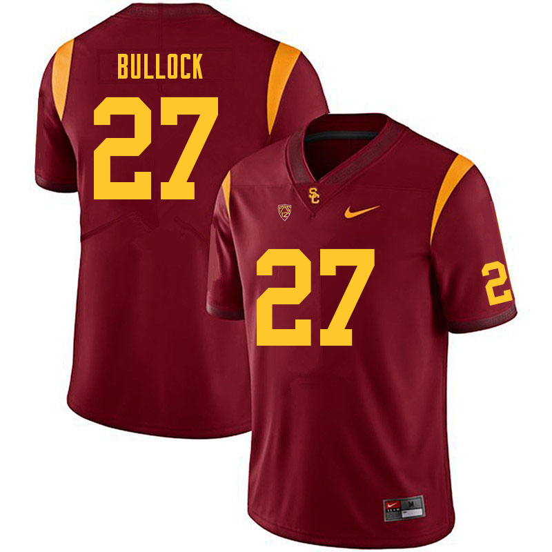 Men #27 Calen Bullock USC Trojans College Football Jerseys Sale-Cardinal